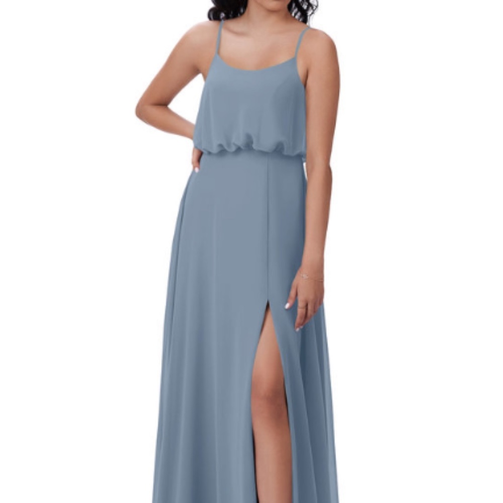 Azazie Dusy Blue Lupe Dress